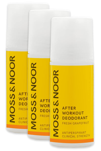 Moss & Noor After Workout Deodorant (Fresh Grapefruit, Pack of 3 (3 x 60 ml))