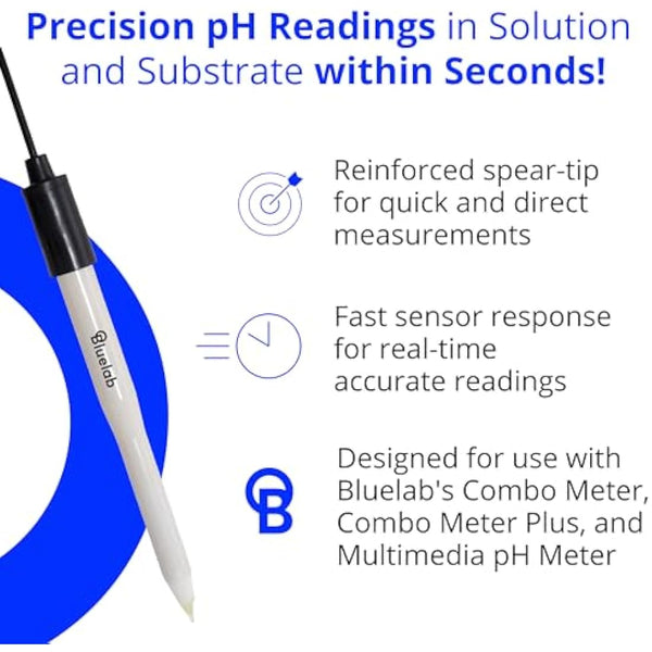 Bluelab PROBPHLEAP Leap pH Probe, Replacement Probe with BNC Fitting, use in Soil, Coco, Rockwool, Root Zone and Solution, Easy Calibration
