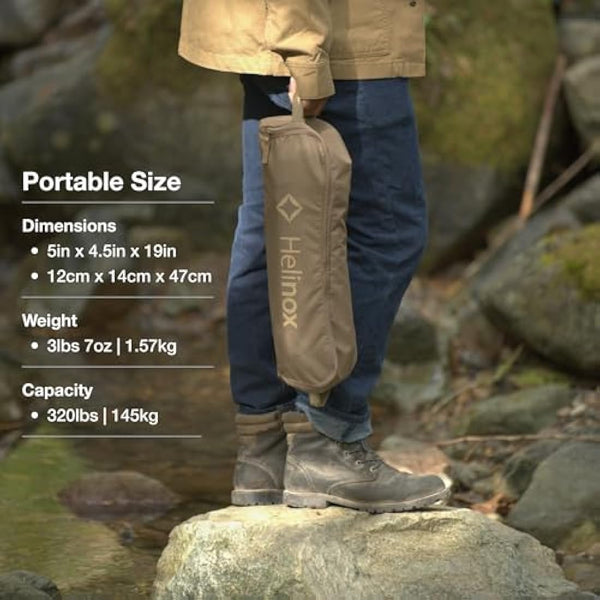 Helinox Sunset Chair Lightweight, High-Back, Compact, Collapsible Camping Chair, Flame Multiblock, with Pockets