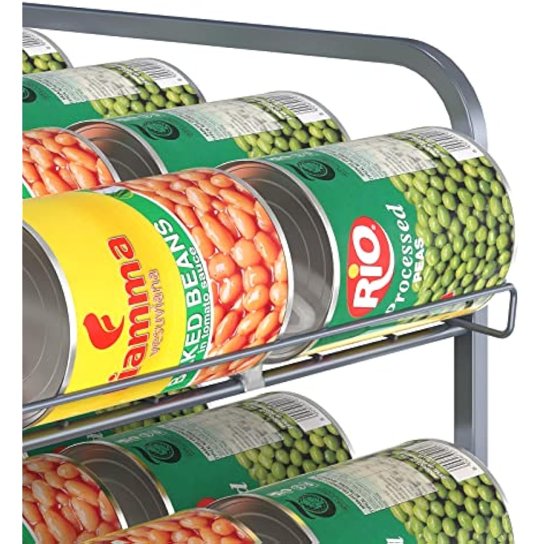 Stackable Can Rack Organizer, 2 Pack Can Dispenser Storage for 72 Cans, 3 Tier Can Storage Rack Holder for Kitchen Cabinet Pantry Countertop