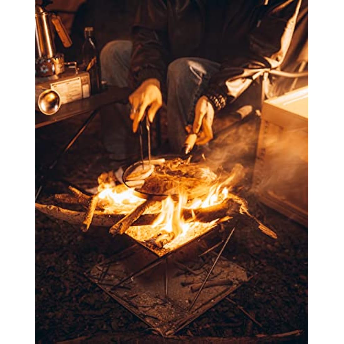 Campingmoon BBQ Grill Fire Pit Foldable Stainless Steel - Large MT-045