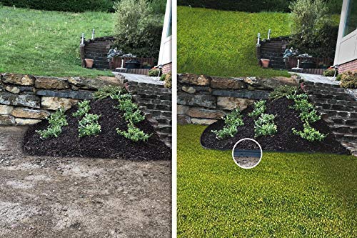 Replast - Plastic lawn edging 12 m - lawn edging - garden (125 mm/4 mm)