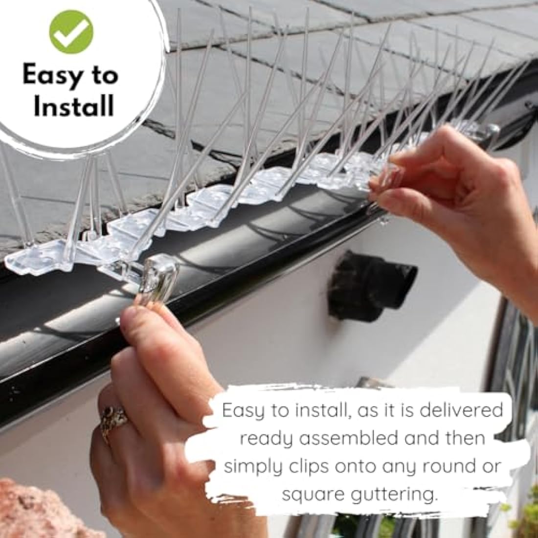 Defender Bird Spikes | Gutter Spikes Pack for Seagulls & Pigeons | Install Guide | 3 Metre