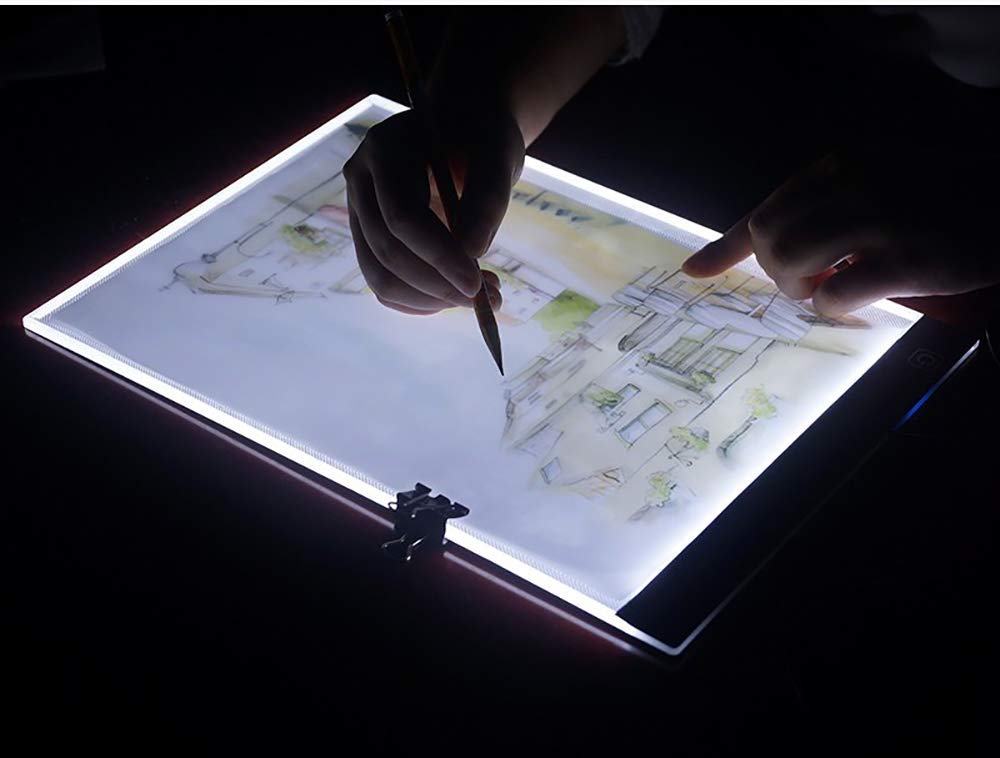 Ultra-Thin A4 Portable LED Light Box Tracer Board Dimmable Art Craft Tracing LightBox Light Pad up for Artists Drawing Sketcher Sketching Animation