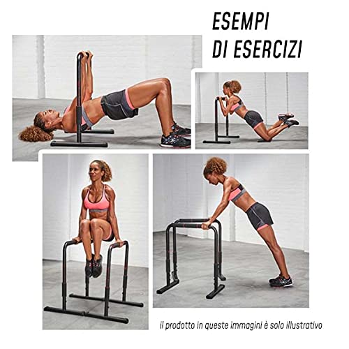 FFitness Parallel Bars Unisex Adult, Black Red, One Size