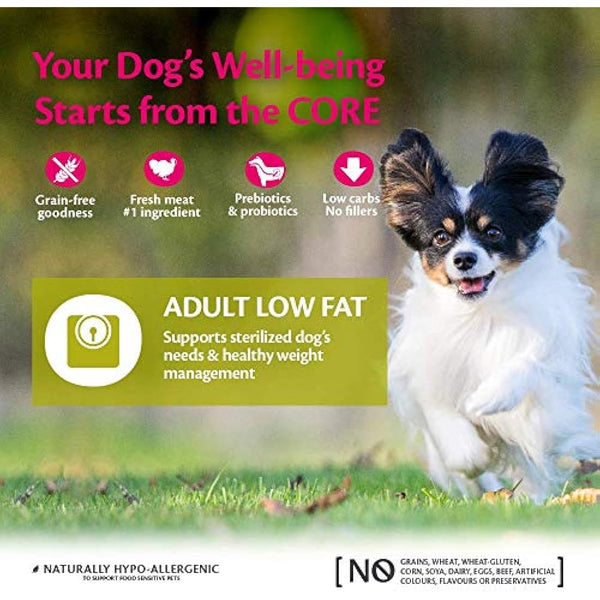 Wellness CORE Small Breed Low Fat, 5kg, Turkey, Dry Dog Food for Small Breeds, Grain-Free, High Meat Content, Protein-Rich, Low in Fat, Supports Healthy Weight Management