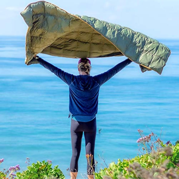 Get Out Gear Down Camping Blanket - Outdoor Lightweight Packable 650 Fill Power Down Blanket Compact Waterproof and Warm Backpacking Quilt for Camping Hiking Travel Hammock