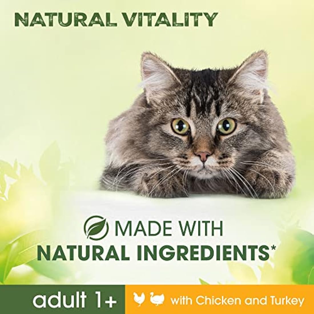 Perfect Fit Natural Vitality Dry Cat Food Adult 1+ - Complete Dry Food for Adult Cats from 1 Year Old, Rich in Chicken and Turkey – 2, 4 kg (Pack of 3)