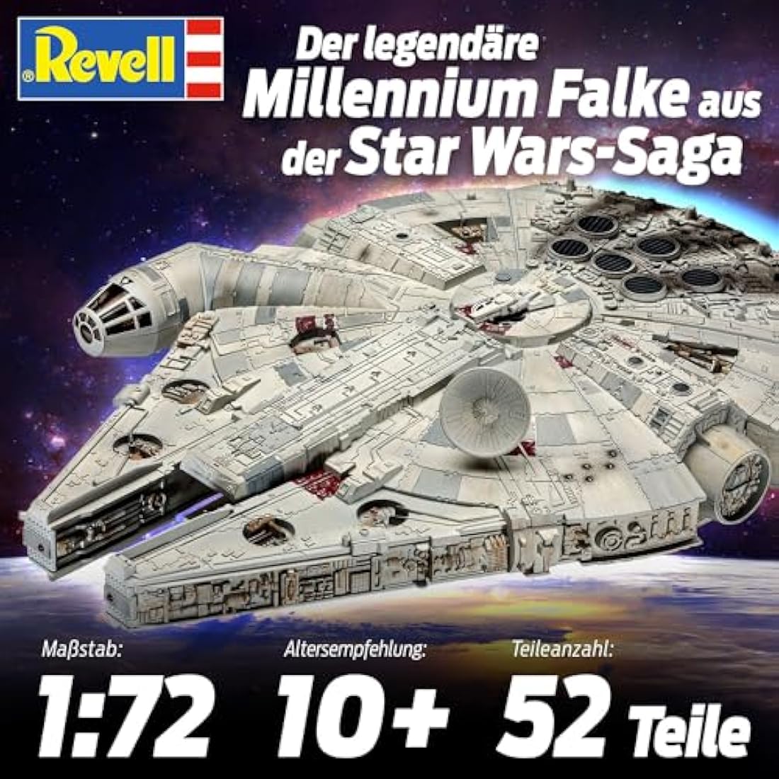 Revell 06718 Star Wars Millennium Falcon (Han Solo) 1:72 Scale Unbuilt/Unpainted Plastic Model Kit