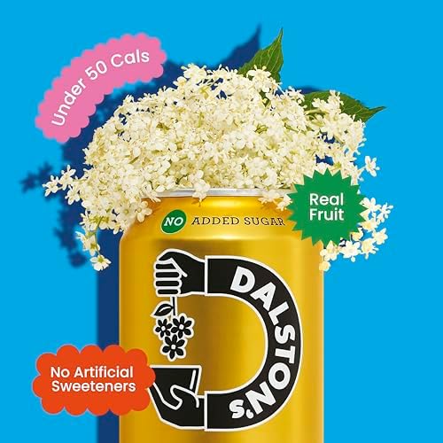 Dalston's Sparkling Elderflower Soda (24 x 330ml) - Real Pressed Elderflower & Sparkling Water - 46 Kcal - No Added Sugar - No Artificial Sweeteners - Healthy Alternative - Low Calorie - Vegan