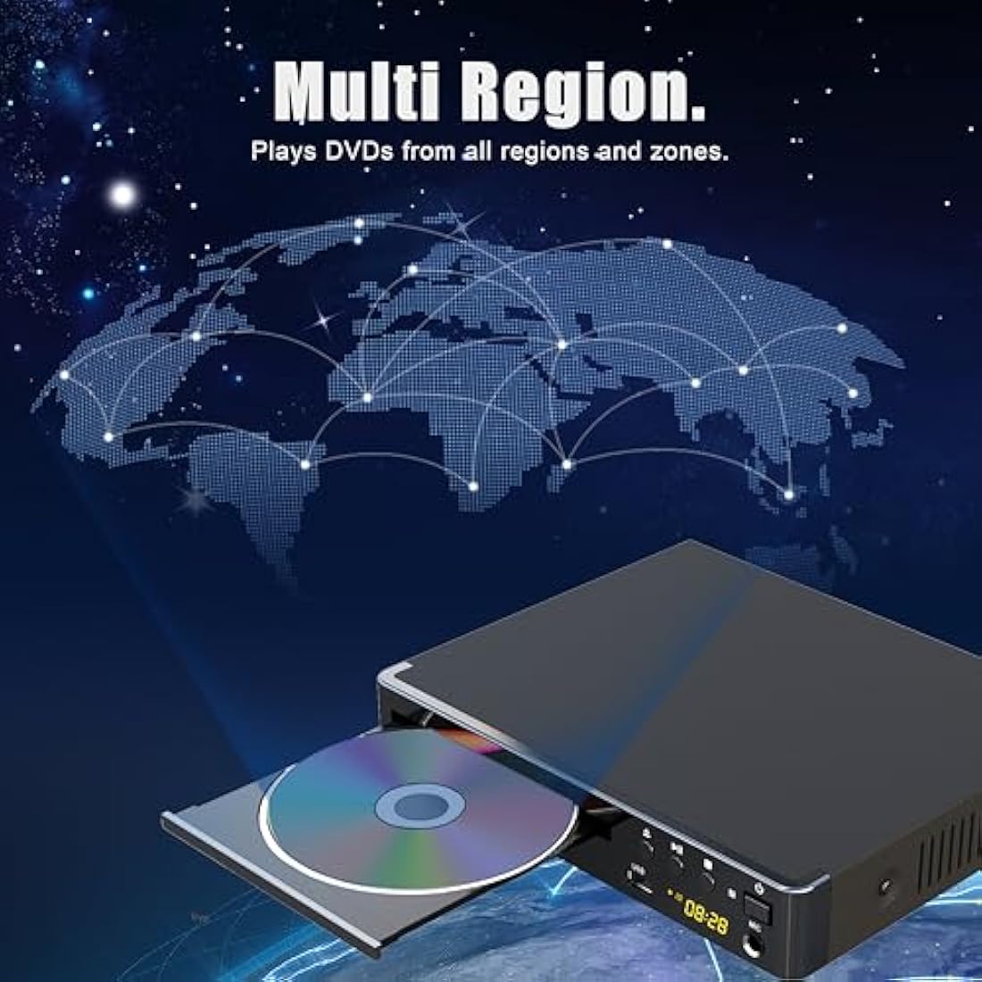 Compact DVD Player for TV - Multi-Region DVD CD Disc Player with HDMI Port, USB-IN & MIC-Out, Remote &HDMI & AV Cable Included (LP-099UK)