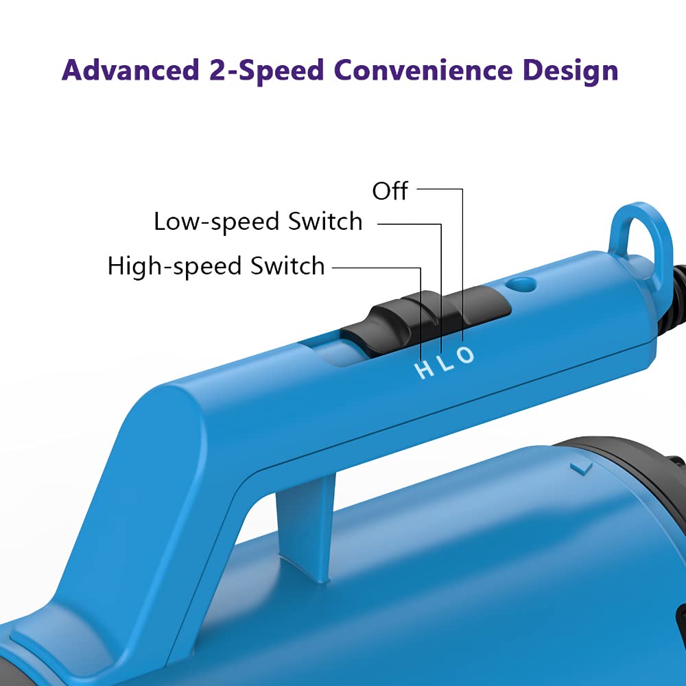 shernbao High Velocity Car & Motorcycle Dryer Blower for Auto Detailing and Cleaning Dusting 240 V / 1200 W-3.2 HP