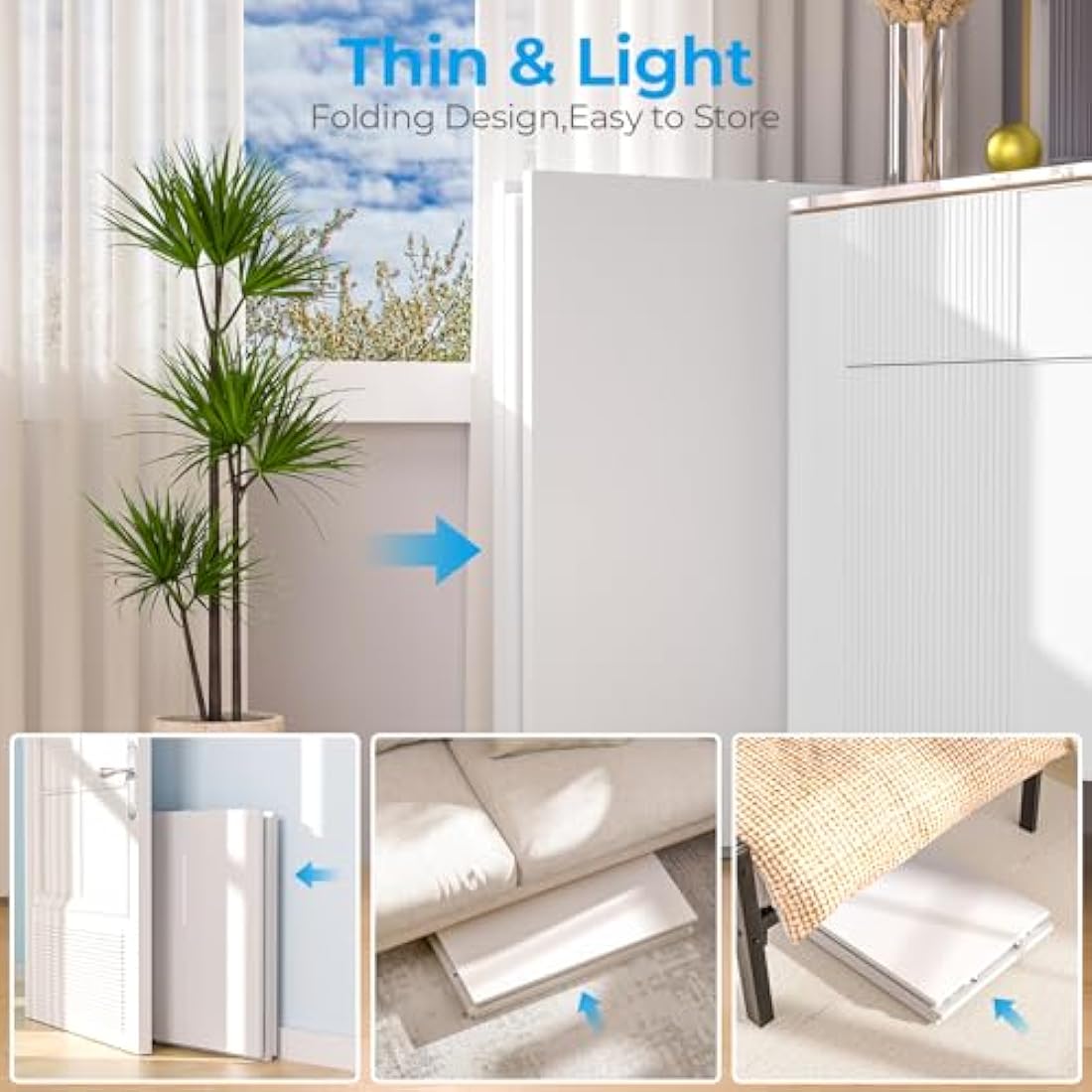 GreenForest Small Foldable Desk No Assembly,80 cm Computer Desk for Small Space,Space-Saving Home Office desk,White