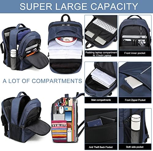 WENIG Laptop Backpack,Extra Large Business Travel Work Computer Rucksack with USB Charging Port