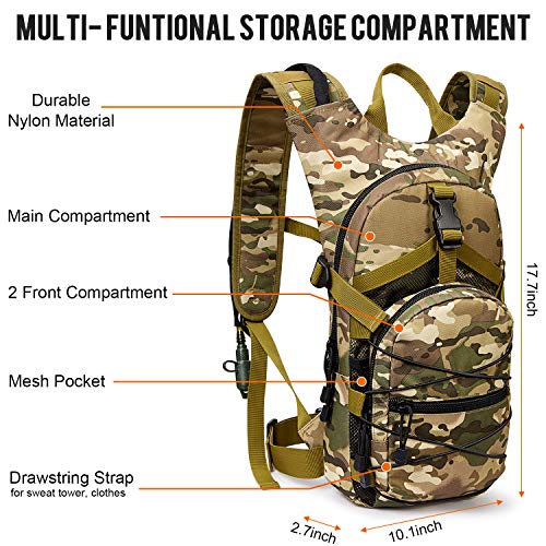 G4Free Hydration Pack Tactical Backpack Rucksack with 3L Water Bladder for Hiking Cycling Biking Running Walking and Climbing
