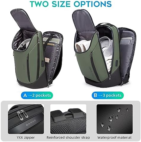 BANGE Business Smart Backpack Waterproof fit 15.6 Inch Laptop Backpack with USB Charging Port,Travel Durable Backpack