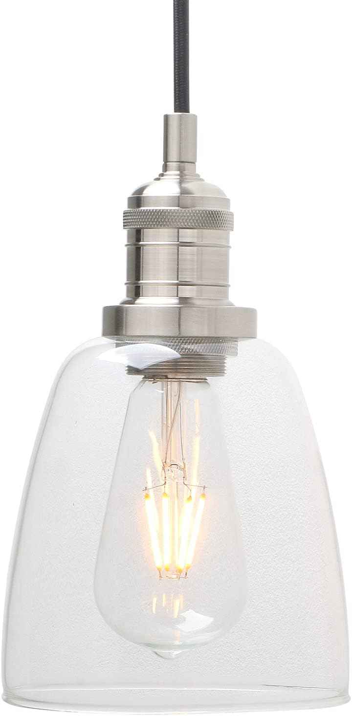 3 Head Chandelier Pendant Light Glass Shade Adjustable Cord Brushed Phansthy