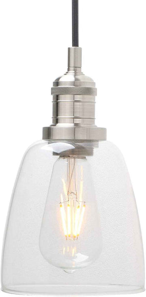 3 Head Chandelier Pendant Light Glass Shade Adjustable Cord Brushed Phansthy