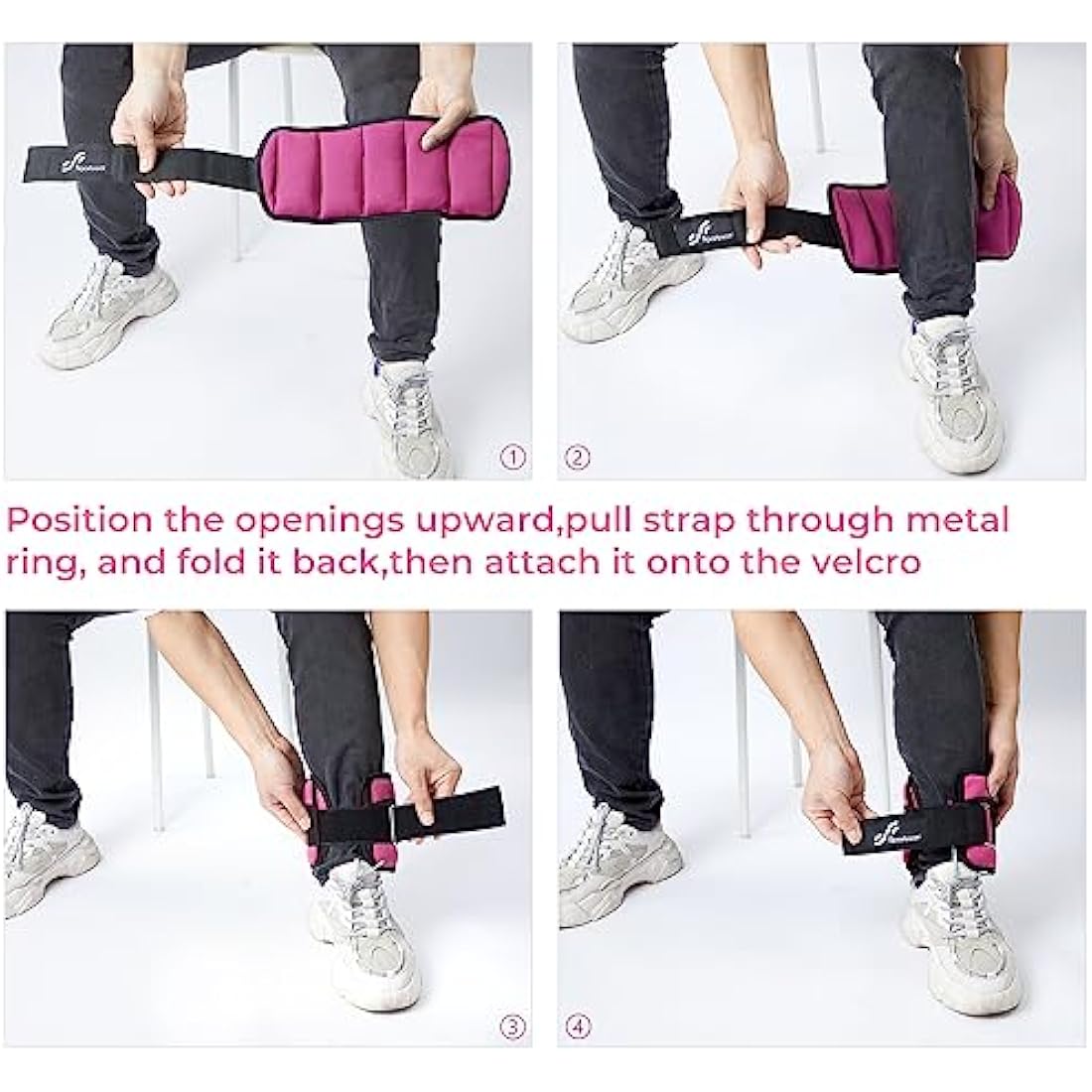 Sportneer Ankle Weights Adjustable Ankle Weights Set Wrist Strap 0.45kg - 2.25kg Each Ankle, 0.9kg - 4.5kg a Pair