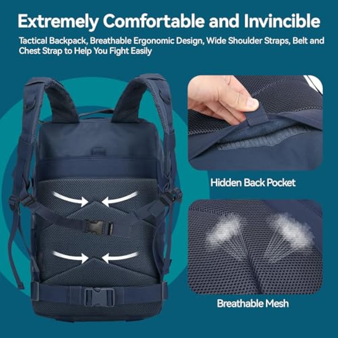 Delgeo 45L Military Tactical Backpacks Molle Army Assault Pack 3 Day Bug Out Bag Hiking Treeking Camouflage Hunting Rucksack