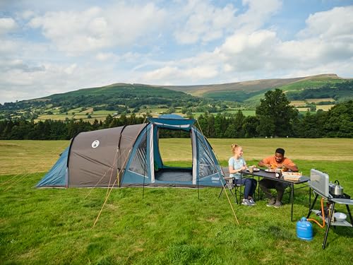 Coleman Waterfall 5 Family Tent | 5 Man Dome-Tunnel Hybrid Tent with Separate Living And Sleeping Area | Easy To Pitch | 5 Person Camping Tent | 3000mm Waterproof | with Sewn-in Groundsheet