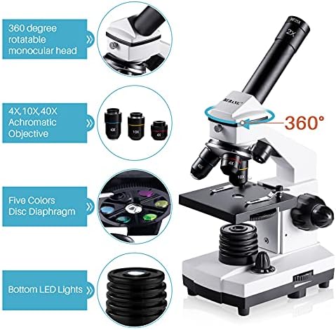 BEBANG 100X-2000X Microscope for Kids Adults, Professional Biological Microscope Kit for Students School Laboratory
