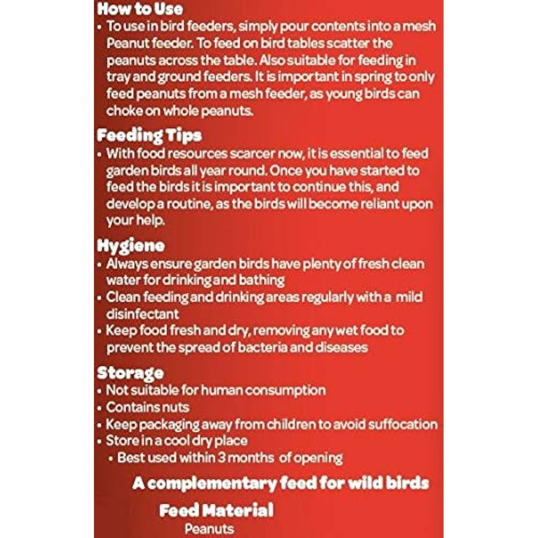 Peckish Peanuts for Wild Birds, 12.75 kg