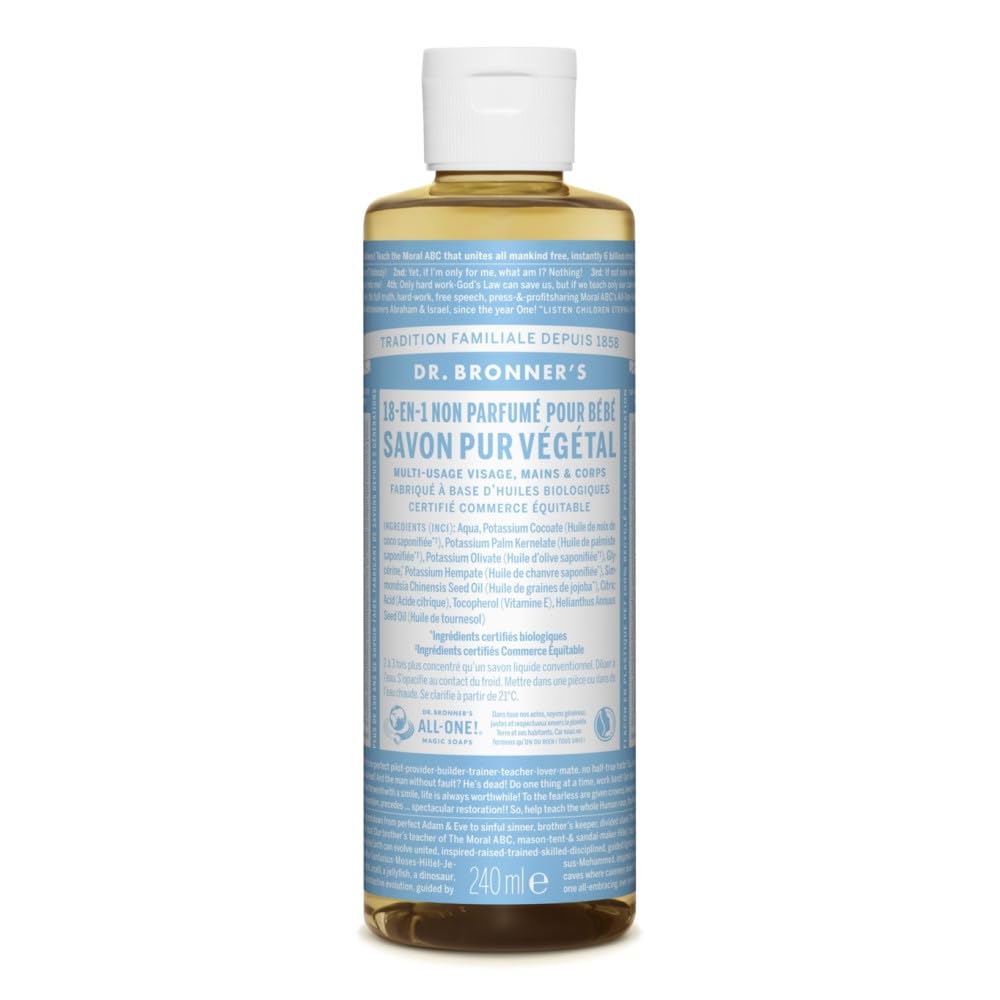 Dr.Bronner's Savon pur v?g?tal Non parfum? Pour b?b? 240ml
