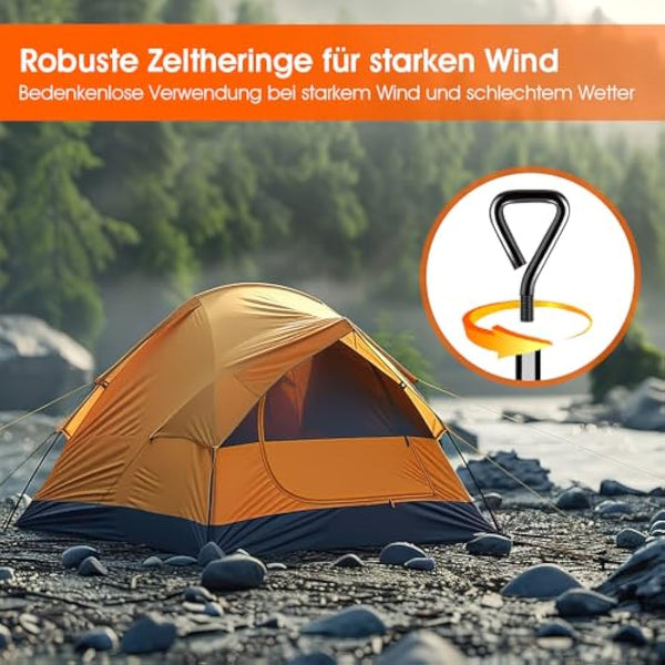 Ground Anchors Screw in Tent Pegs Heavy Duty Trampoline Pegs High Winds, Ground Anchors for Camping Tent, Canopies, Carports, Sheds, Swing Sets, Canopy Stakes Kit, Mobile Home Anchors (8)