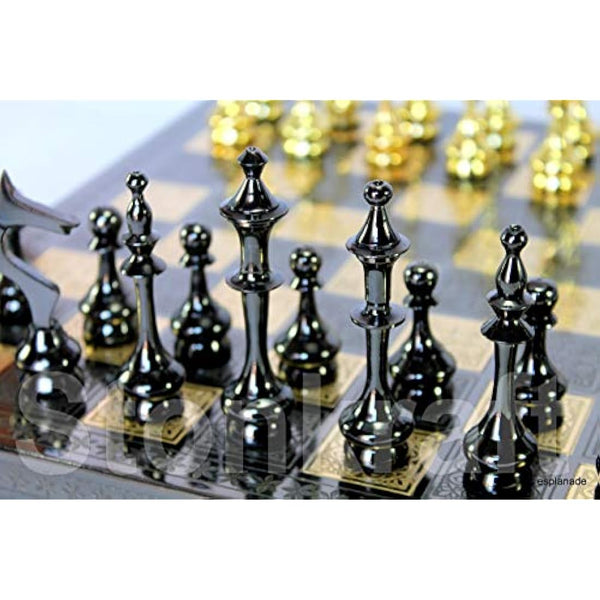 StonKraft Brass Chess Pieces Pawns Chess Coins Figurine Pieces Sleek - 2.5" Inches - Silver