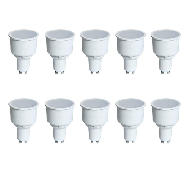 Pack of 10 x Crompton LED Long Neck Reflector Light Bulbs GU10 4.9 Watt 2700K Warm White