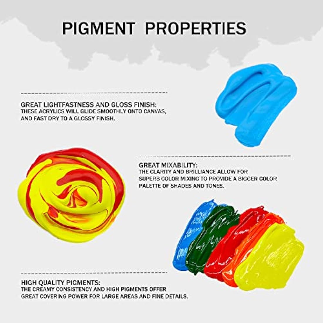 Artecho Acrylic Paint Set - 48 Colors, 2 Oz/59ml Basic Acrylic Paint Supplies for Wood, Fabric, Crafts, Canvas, Leather & Stone