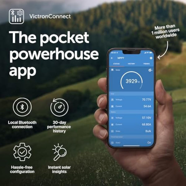 Victron Energy SmartSolar MPPT Solar Charge Controller (Bluetooth) - MPPT Charge Controller for Solar Panels - 100V 30 amp 12/24-Volt
