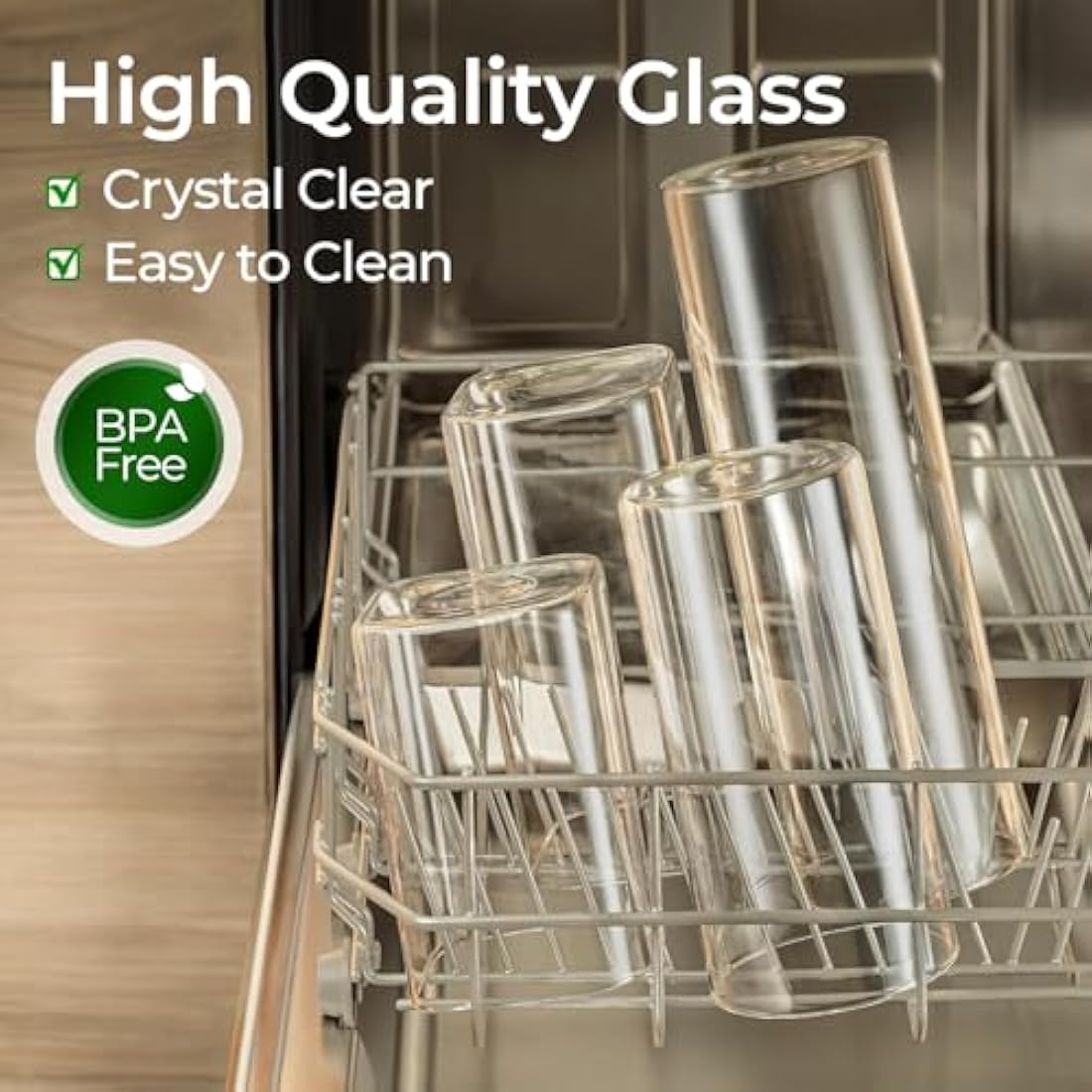 ComSaf 1.6L Glass Storage Containers with Lids, Glass Jars with Bamboo Lids, Clear Food Storage Jar, Round Canister Set of 3, Pantry Organizers and Storage for Pasta Flour Rice Tea Coffee Bean