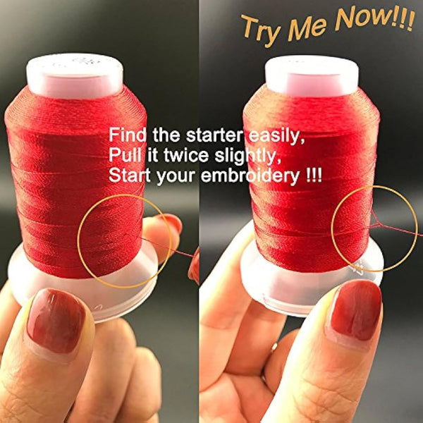 New brothreads 63 Brother Colors 100% Polyester Machine Embroidery Thread Kit 500m - Compatible for Home-Based Embroidery Sewing Machine