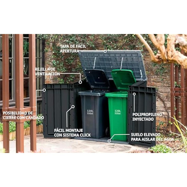 Keter Store it Out Nova Outdoor Garden Storage Shed, 32 x 71.5 x 113.5 cm, Dark Grey with Light Grey Lid