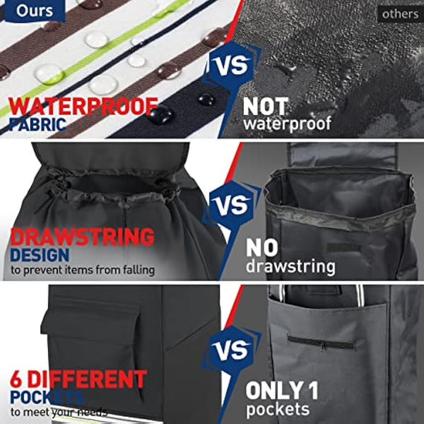 Popolic Shopping Trolley, Stainless Steel, Black, Extra Large