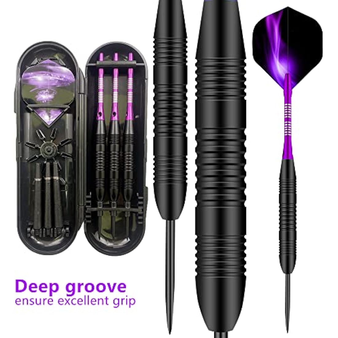 Steel Tip Darts Set,3 Pack Professional Dart with Aluminum Shafts and Darts Case
