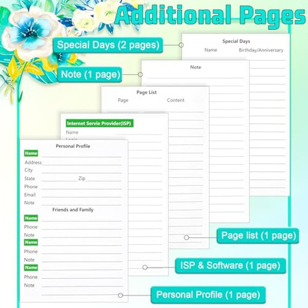 BLESWIN Password Book,Small Keeper Book with Alphabetical Tabs,Password Notebook for Computer and Internet Address Website Login,Password Men Women,Password Safety - Black,(PKB-Black)