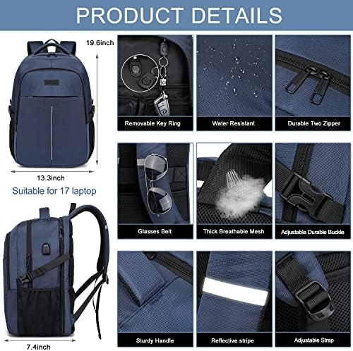 WENIG Laptop Backpack,Extra Large Business Travel Work Computer Rucksack with USB Charging Port