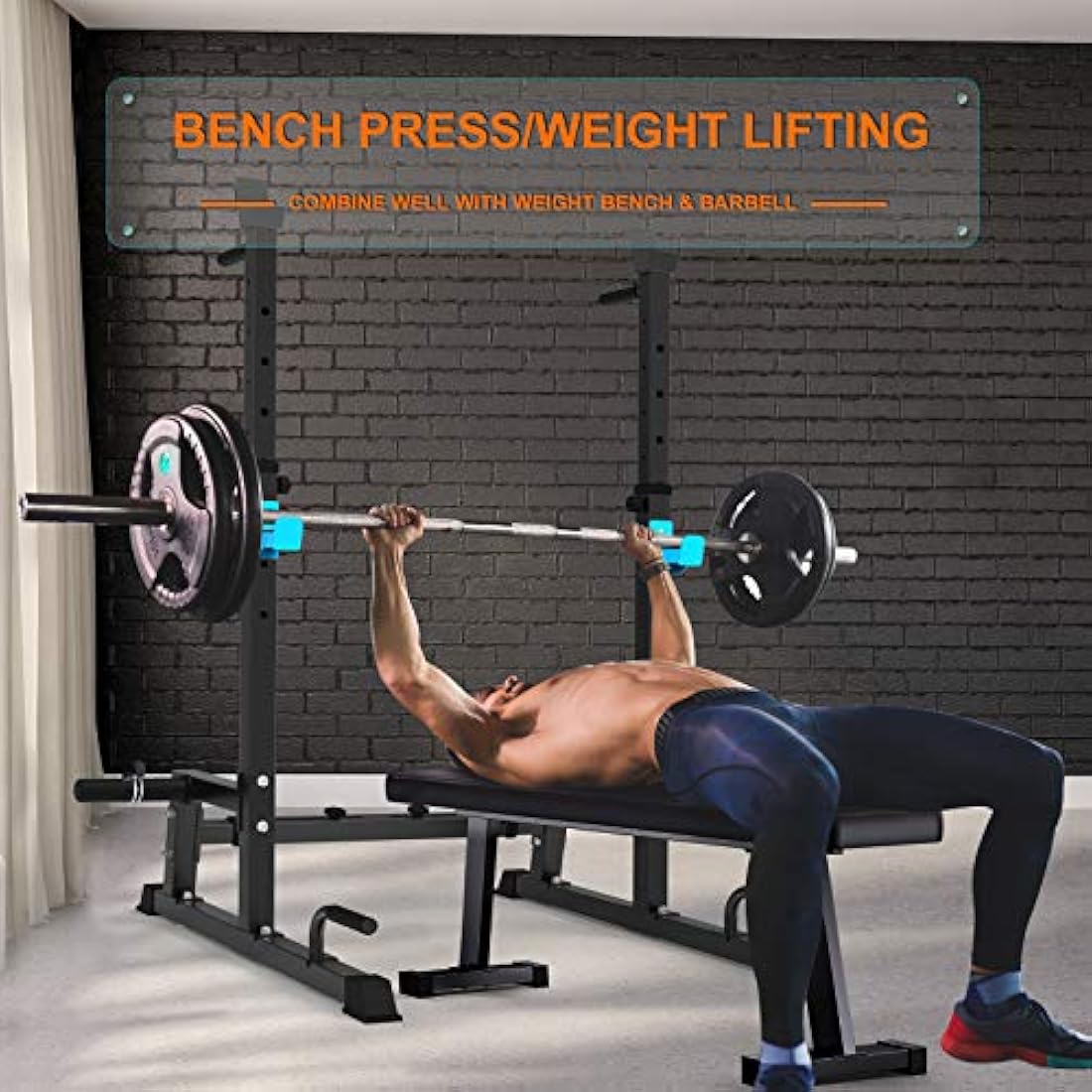 Squat Rack Multi-Function Barbell Rack Height Adjustable Dip Stand Home Gym Weight Lifting Bench Press Dip Station Push up Portable Strength Training Dumbbell Rack