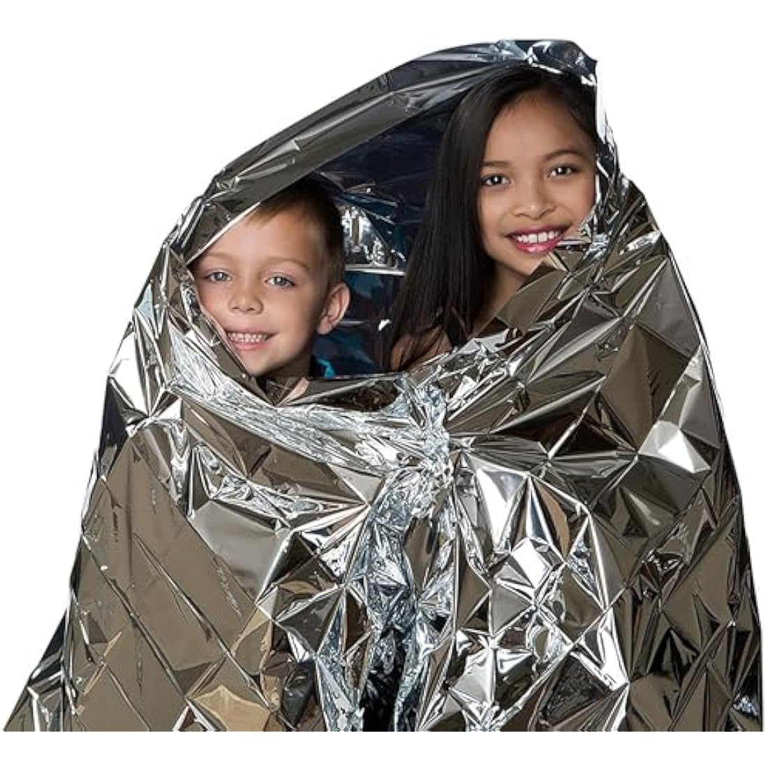 MIXIAO Emergency Foil Blanket (Pack of 100), Survival Thermal Mylar Blankets Individually Packaged Perfect for Outdoors, Hiking, Survival, Marathons or First Aid