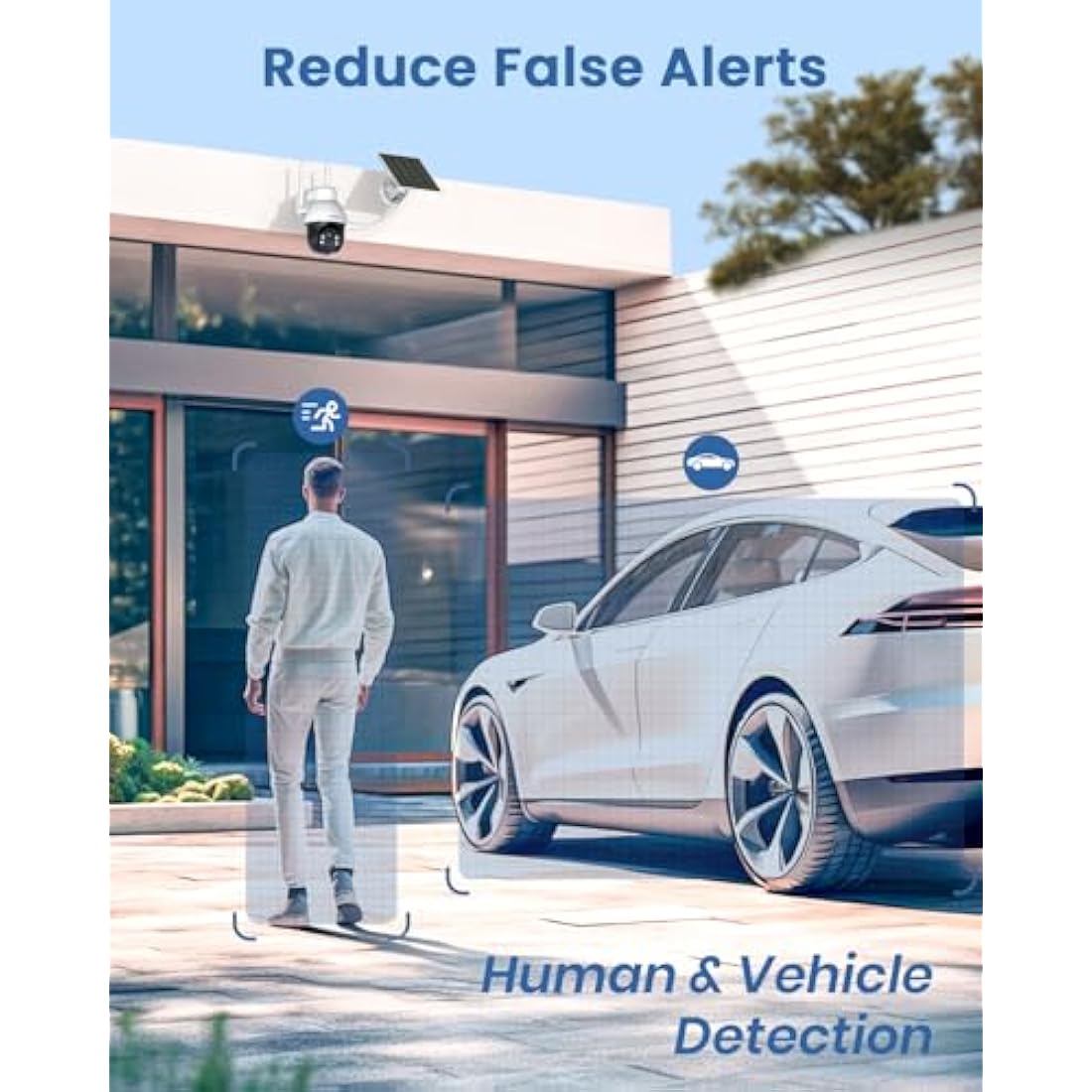 AOSU 3K Solar Camera Outdoor Wireless – 5MP Security Camera, Motion & Human Tracking, 360° PTZ, Zoom & Wide View, Color Night Vision, Two-Way Talk, WiFi, Solar Panel Powered, Alexa