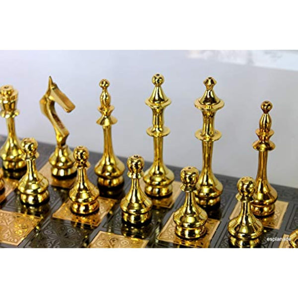 StonKraft Brass Chess Pieces Pawns Chess Coins Figurine Pieces Sleek - 2.5" Inches - Silver