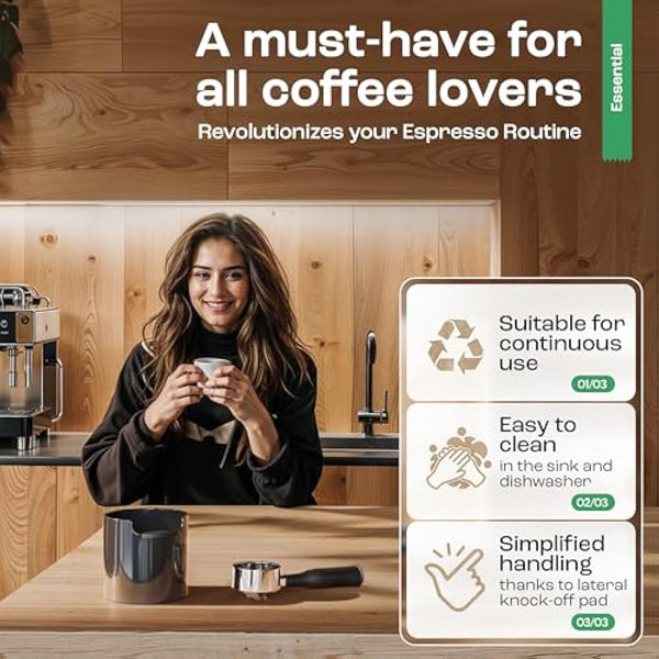 New Homeffect® Coffee Knock Box - Espresso Accessory, Black - Barista Coffee Grounds Recycling Bin