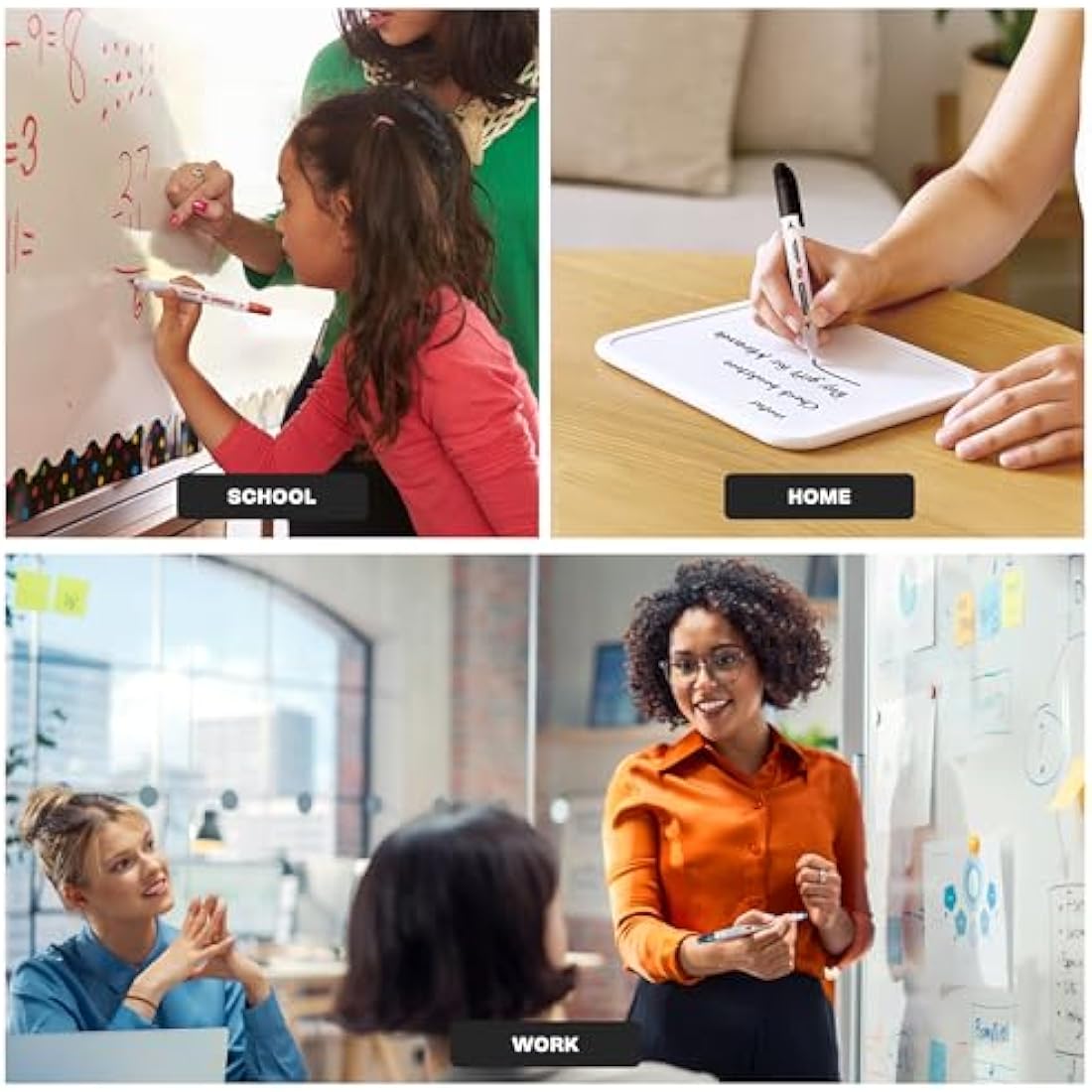 Smart Panda 24 Whiteboard Pens Dual Tip, Thin Erasable Markers, Medium and Fine – Dry Erase Colour Markers for Kids - 24 Set