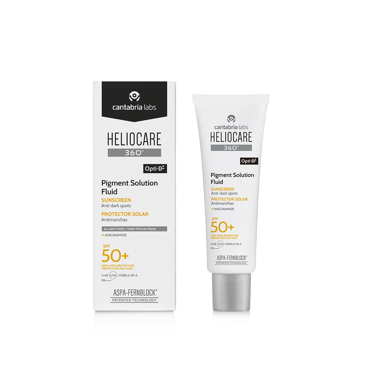Heliocare 360? Pigment Solution Fluid, SPF50 Sun Cream with Anti-Pigmentation Protection, Protects Against UVA, UVB, Visible Light and Infrared