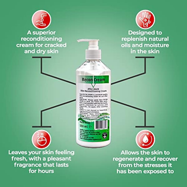 Opus Intensive Hand Moisturiser 500ml x 6 - Reconditioning Cream for Cracked and Dry Skin Resulting from Eczema, Psoriasis or Dermatitis - Handcream for Working Hands - Pleasantly Perfumed Hand Lotion