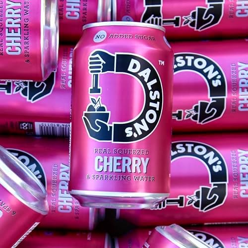 Dalston's Sparkling Cherry Soda (24 x 330ml) - Real Pressed Cherries & Sparkling Water - 46 Kcal - No Added Sugar - No Artificial Sweeteners - Healthy Alternative - Low Calorie - Vegan