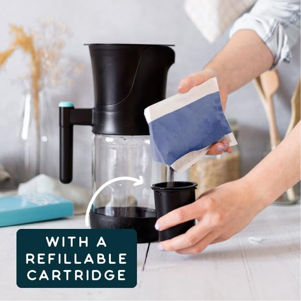 Phox V2 Water Filter | 2.2L Glass Water Filter Jug and Cartridge | 3 Month Supply (Softener pack)